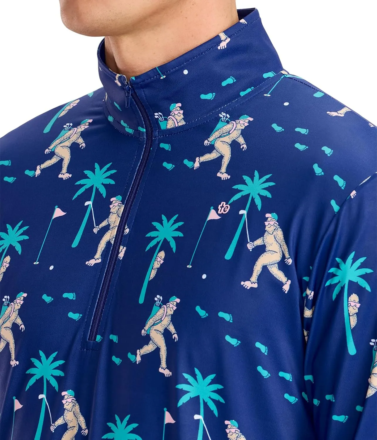 Tipsy Elves Men's Quarter Zip Golf Pullover - Performance Golf Shirts for Men w/ 4-Way Stretch Moisture Wicking Fabric