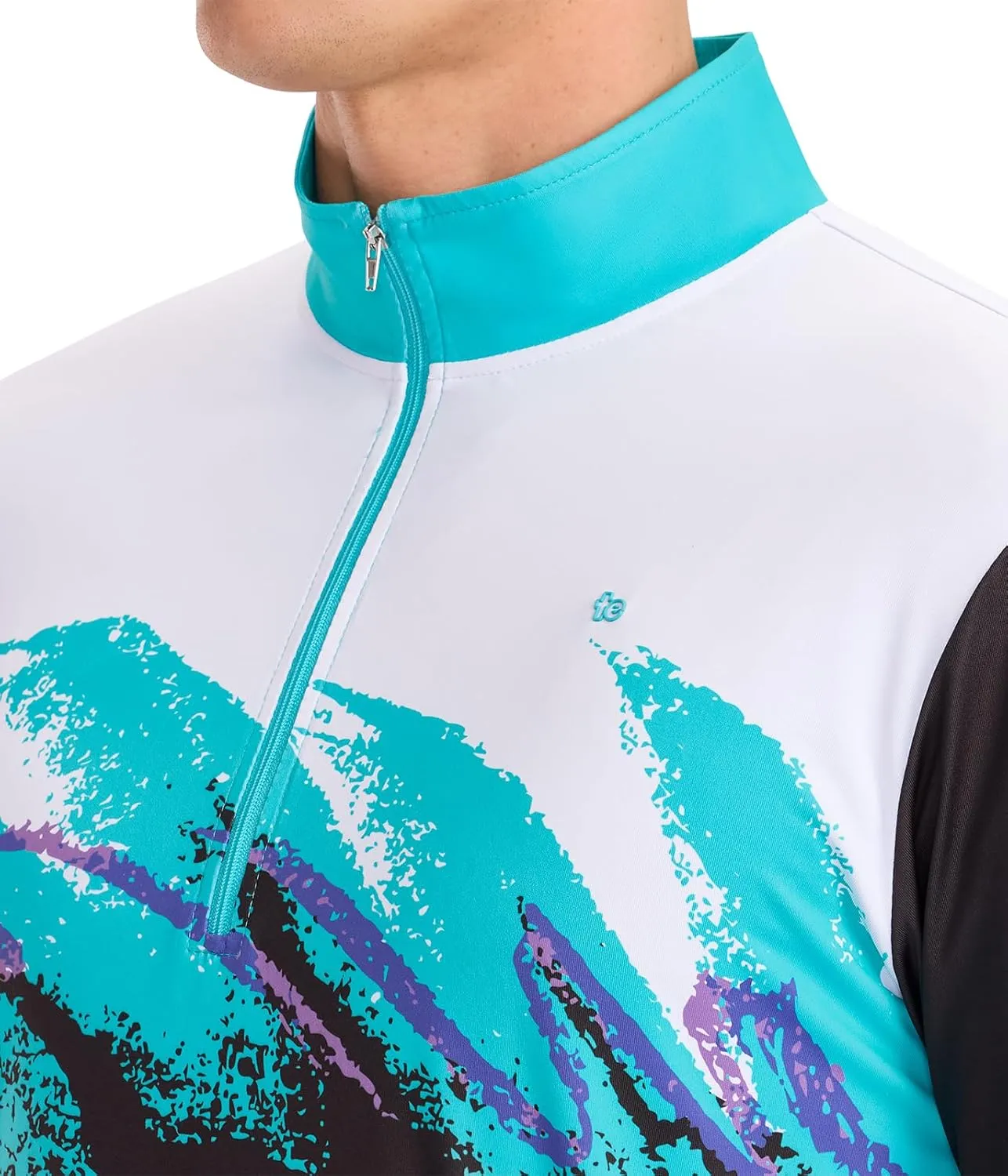 Tipsy Elves Men's Quarter Zip Golf Pullover - Performance Golf Shirts for Men w/ 4-Way Stretch Moisture Wicking Fabric