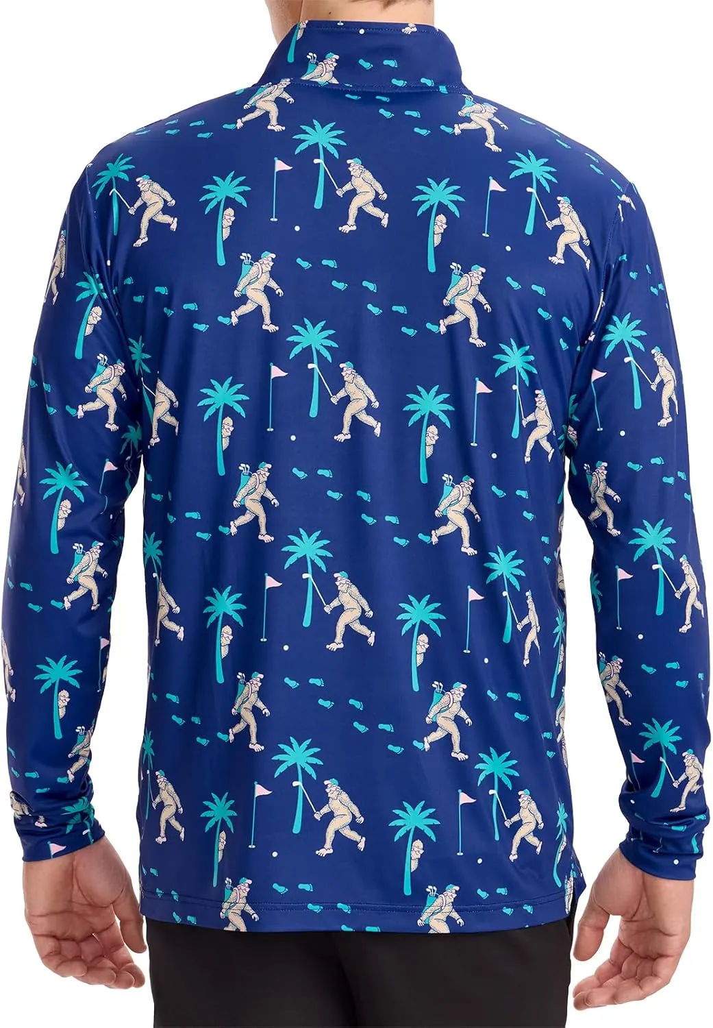 Tipsy Elves Men's Quarter Zip Golf Pullover - Performance Golf Shirts for Men w/ 4-Way Stretch Moisture Wicking Fabric
