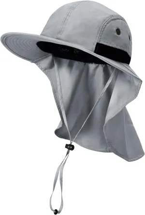 Tirrinia Neck Flap Sun Hat with Wide Brim - UPF 50  Hiking Safari Fishing Caps for Men and Women, Perfect for Outdoor Adventures
