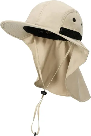 Tirrinia Neck Flap Sun Hat with Wide Brim - UPF 50  Hiking Safari Fishing Caps for Men and Women, Perfect for Outdoor Adventures