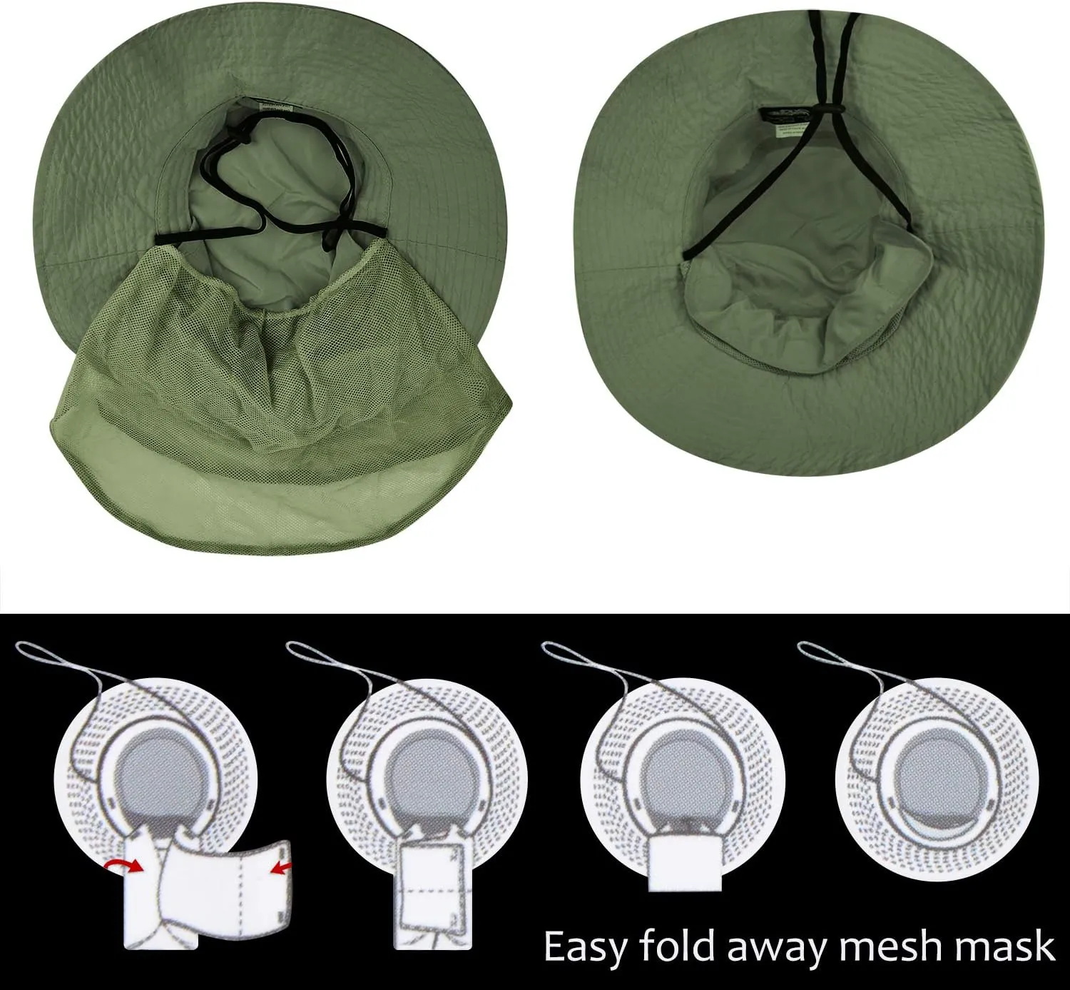 Tirrinia Neck Flap Sun Hat with Wide Brim - UPF 50  Hiking Safari Fishing Caps for Men and Women, Perfect for Outdoor Adventures