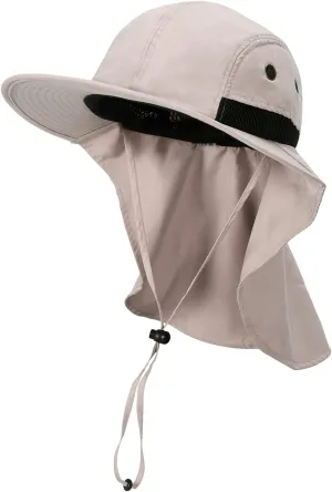 Tirrinia Neck Flap Sun Hat with Wide Brim - UPF 50  Hiking Safari Fishing Caps for Men and Women, Perfect for Outdoor Adventures