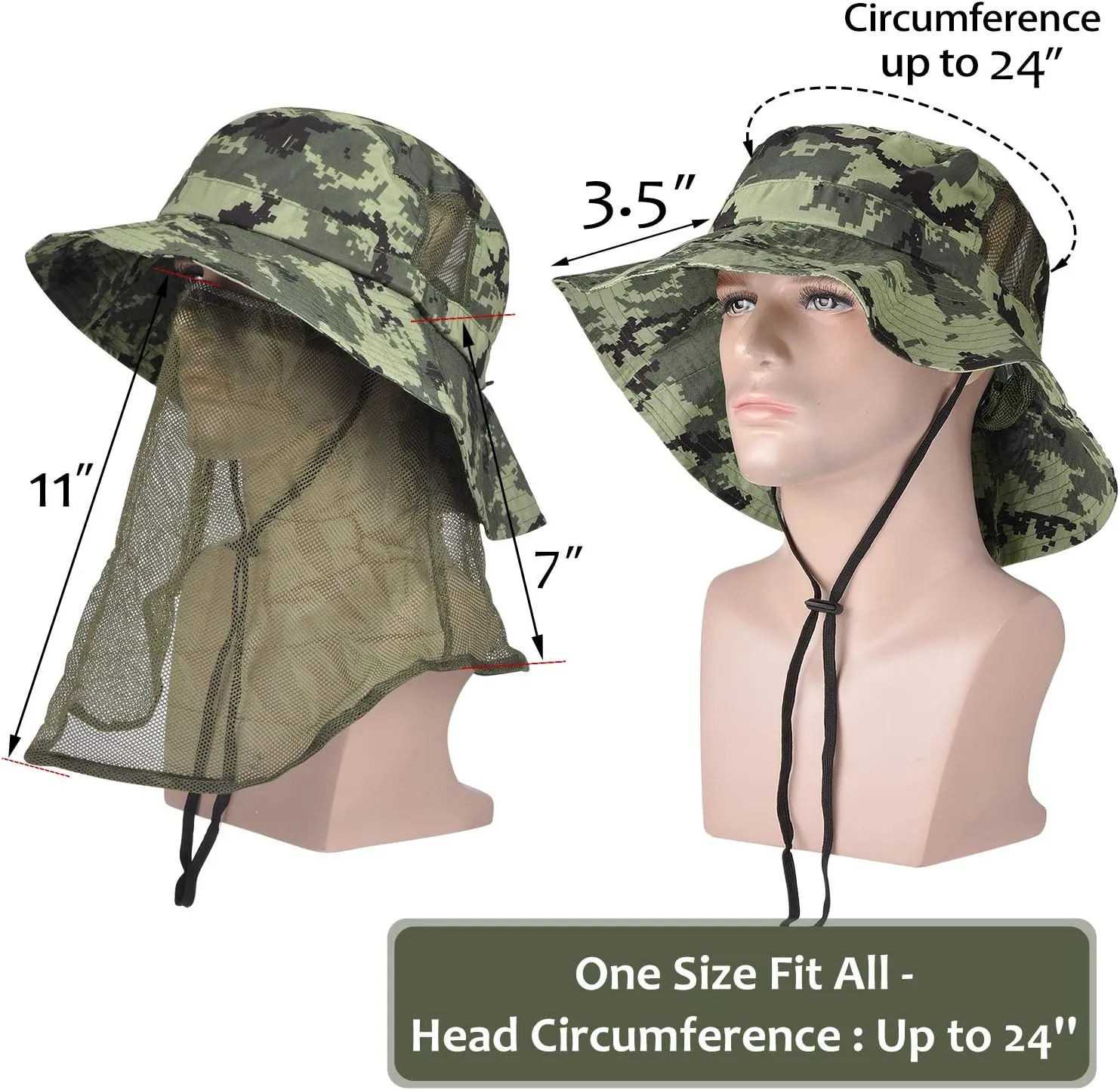Tirrinia Neck Flap Sun Hat with Wide Brim - UPF 50  Hiking Safari Fishing Caps for Men and Women, Perfect for Outdoor Adventures
