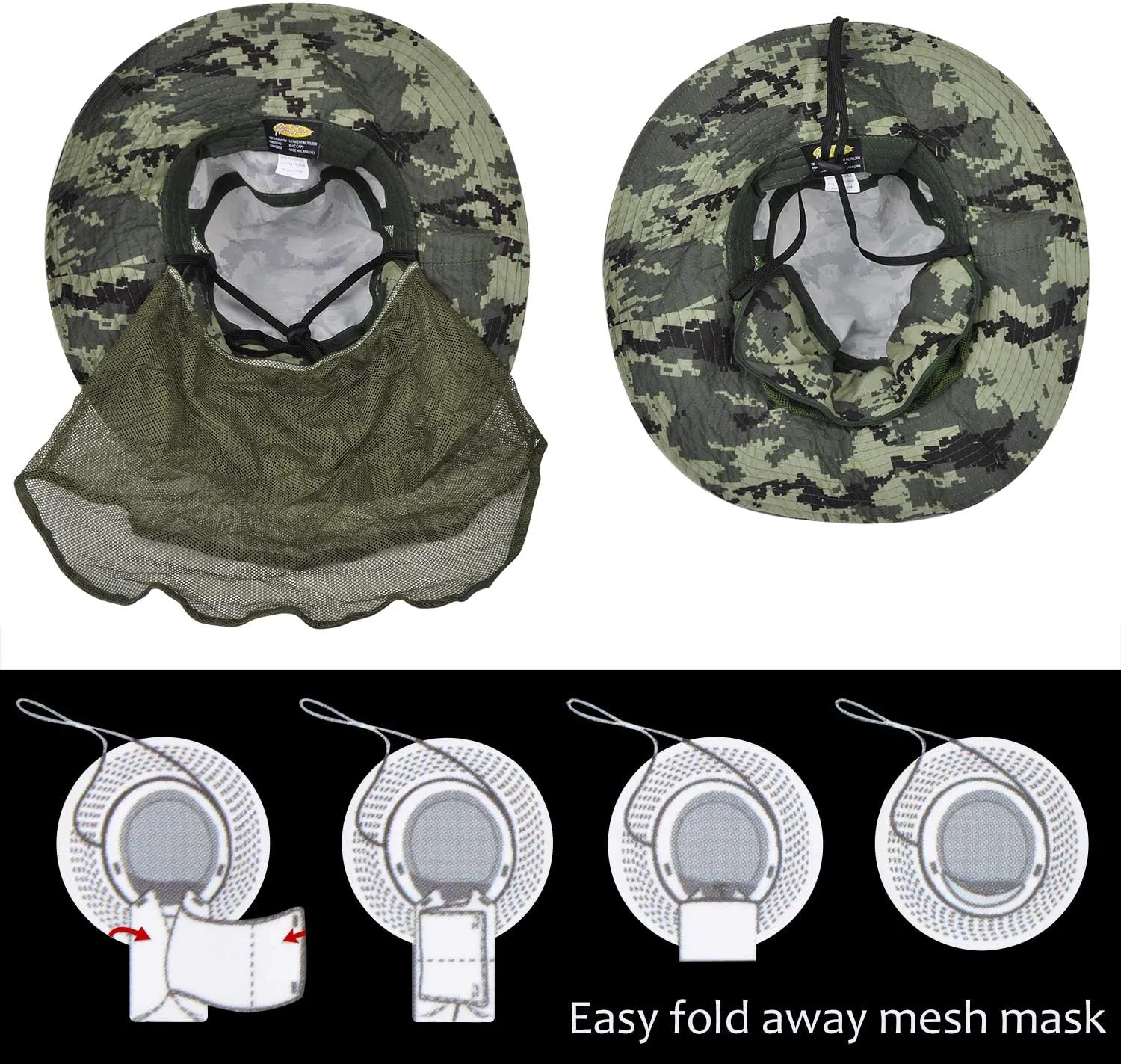 Tirrinia Neck Flap Sun Hat with Wide Brim - UPF 50  Hiking Safari Fishing Caps for Men and Women, Perfect for Outdoor Adventures