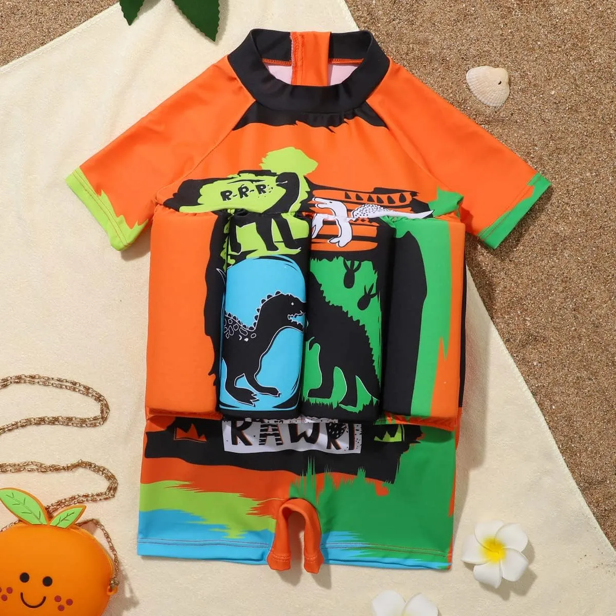 Toddler One-Piece Swimsuit Beach Sport Summer Swimwear Hawaiian Floral Bathing Suit for Girls Boys