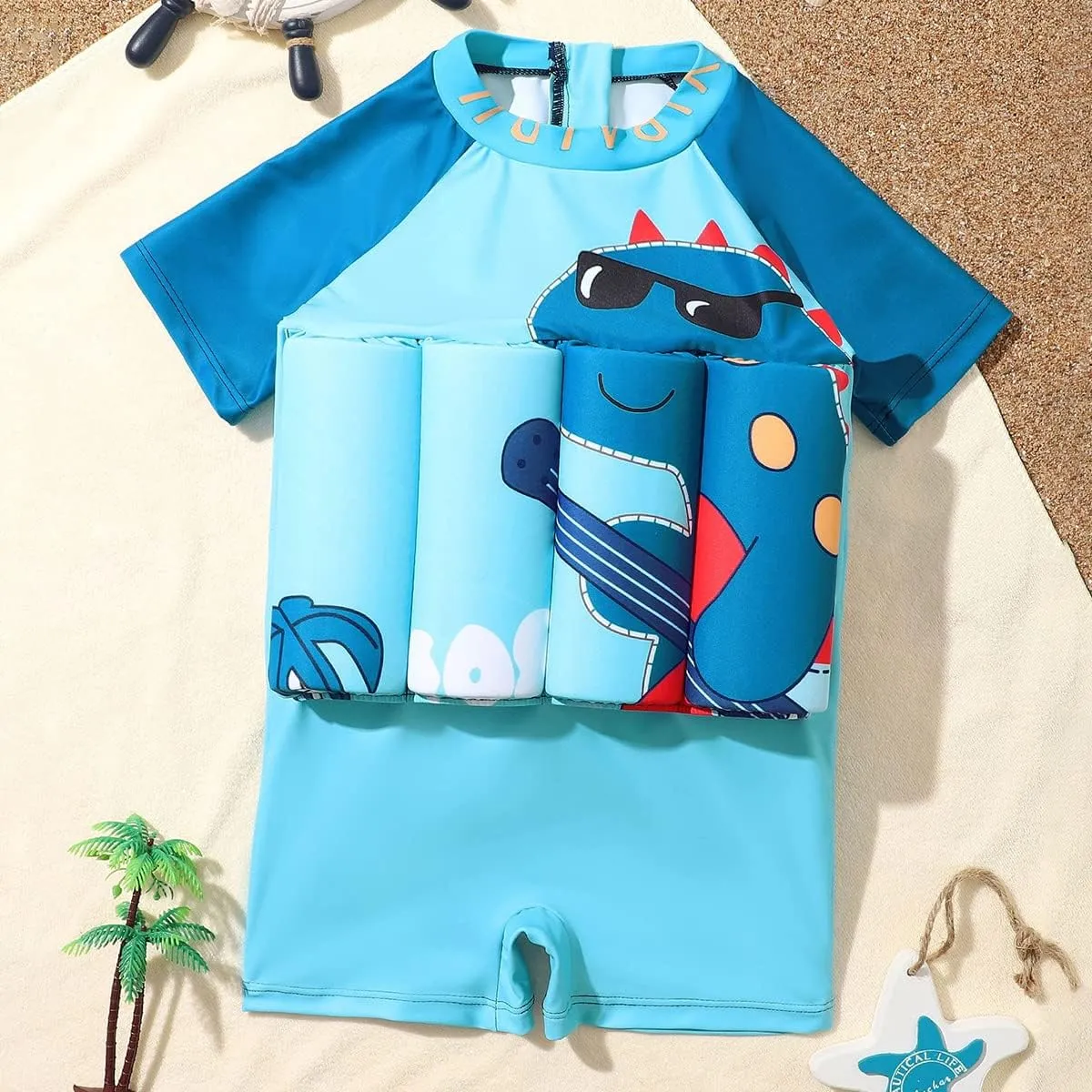 Toddler One-Piece Swimsuit Beach Sport Summer Swimwear Hawaiian Floral Bathing Suit for Girls Boys