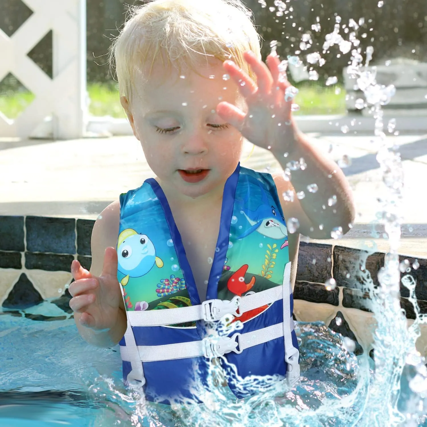 Toddler Swim Vest, Kids Pool Float Jackets Baby Swim Float for Kids 20-70 lbs, Floaties Vest Swimming Aid for 1-7 Years Old Boys Girls