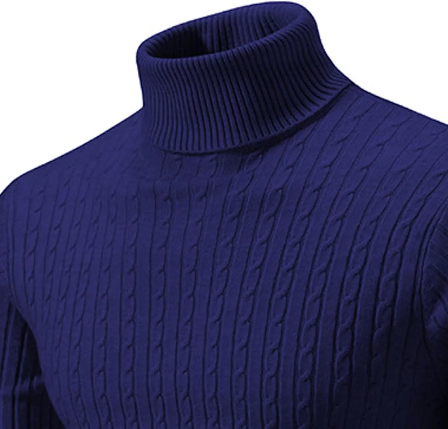 Turtleneck Men Men's Solid Long Sleeve Ribbed Slim Fit Turtleneck Pullover Sweaters with Twist Patterned Sweatshirts