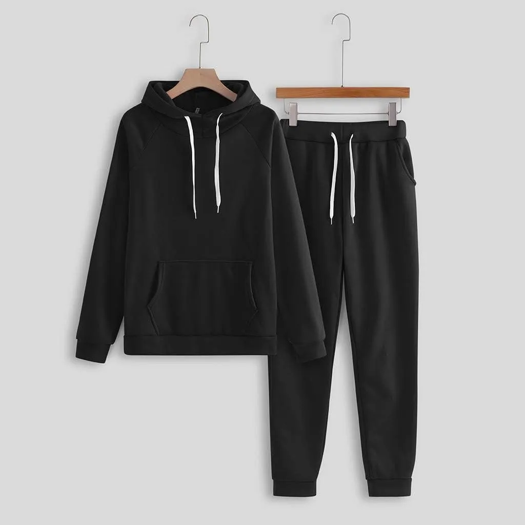 Unisex 2 PC Sweatsuit Set Men Women Oversized Long Sleeve Hoodie Pullover Sweatshirt Tracksuit Jogger Sweatpants