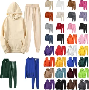 Unisex 2 PC Sweatsuit Set Men Women Oversized Long Sleeve Hoodie Pullover Sweatshirt Tracksuit Jogger Sweatpants