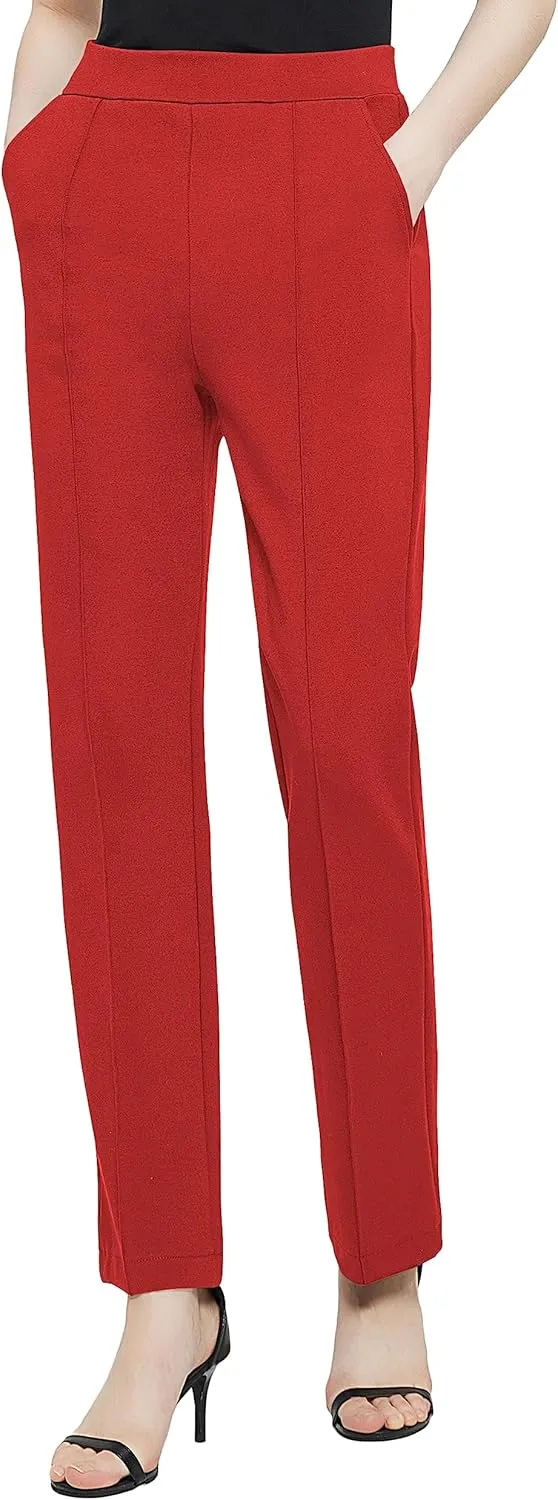Urban CoCo Women's Yoga Dress Pants Stretchy Casual Slacks Straight Leg Work Pants with Pockets