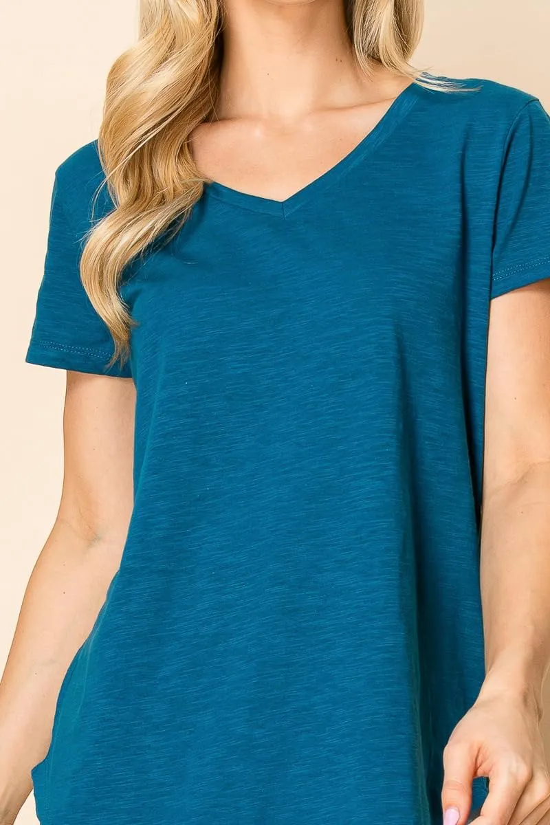 Urban Diction T-Shirts Pack of 4 Women's V-Neck Shirt Loose Essential Solid Colors Basic Scoop Neck Tees 4 Pack Womens Tops