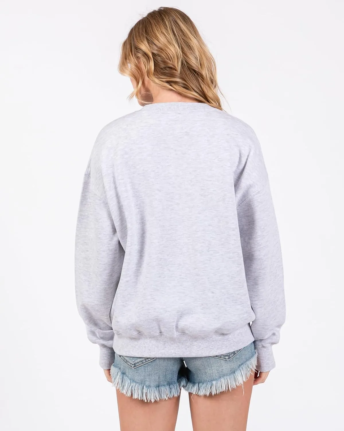 Urban Look Women's Fashion Basic Fleece Lined Crewneck Sweatshirt