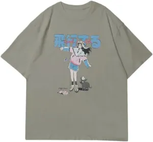 Vamtac Graphic Tees Mens Graphic T-Shirts Japanese Y2k Shirt Vintage Tee Harajuku Shirt Unisex Streetwear Tops