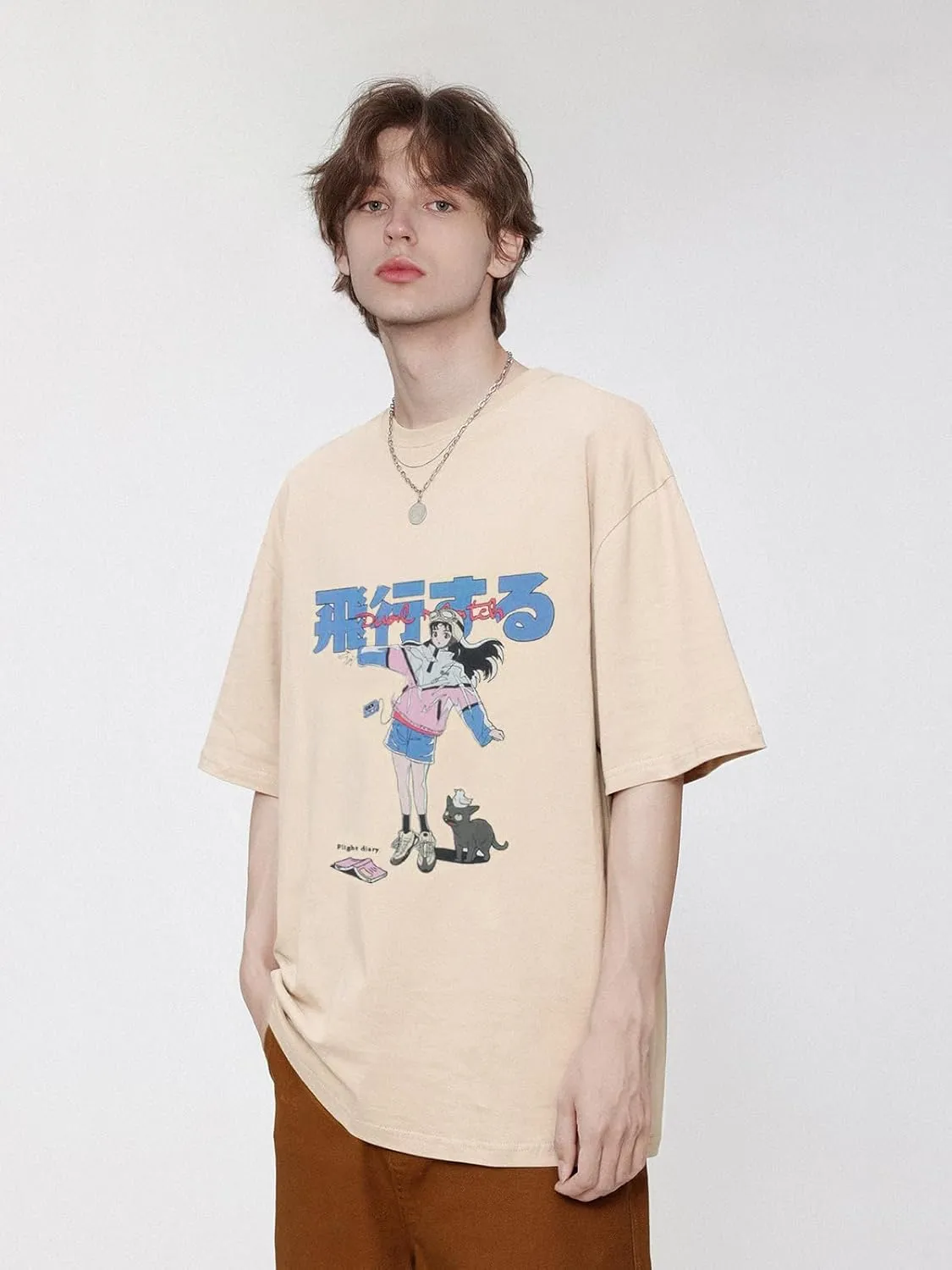 Vamtac Graphic Tees Mens Graphic T-Shirts Japanese Y2k Shirt Vintage Tee Harajuku Shirt Unisex Streetwear Tops