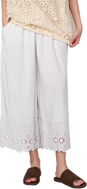 Vintage Lace Pettipants Slips Embroidery Flower Womens Lightweight Cotton Linen Bloomer Shorts Lounge Short Pants