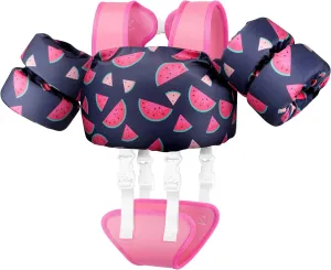 Vvinca Toddler Swim Vest for Kids 13-30lbs Boys Girls Puddle Jumper Toddlers Pool Floaties Jacket with Adjustable Crotch Strap Sleeves Shoulder for 1 2 3 Years Old Baby Infant Learn to Swimming