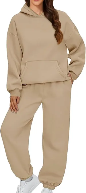 Women 2 Piece Sweatsuits Solid and Tracksuit Sweatshirt Hooded Women Suits Sets Sweatsuits for Women Set 2 Piece