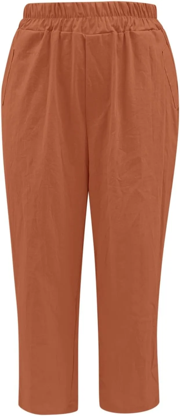 Women High Waisted Wide Leg Pants Fashion Drawstring Elastic Trousers Comfy Straight Leg Long Pants with Pockets