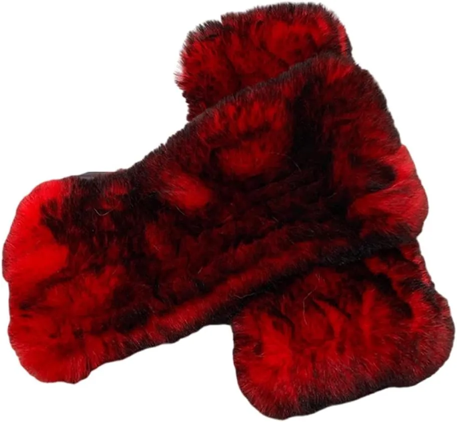 Women Mittens Gloves Real Rex Rabbit Hair Hand Warmer Winter Knit Warm