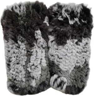 Women Mittens Gloves Real Rex Rabbit Hair Hand Warmer Winter Knit Warm