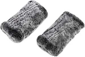 Women Mittens Gloves Real Rex Rabbit Hair Hand Warmer Winter Knit Warm