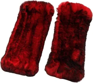 Women Mittens Gloves Real Rex Rabbit Hair Hand Warmer Winter Knit Warm