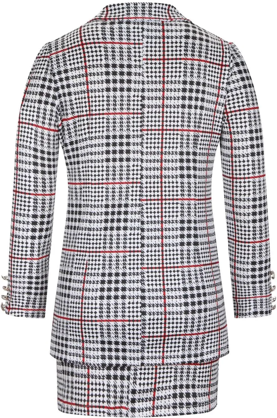 Women's 2 Piece Outfits Elegant Double Breasted Long Sleeve Blazer Jacket and Mini Skirt Set Business Casual Suits