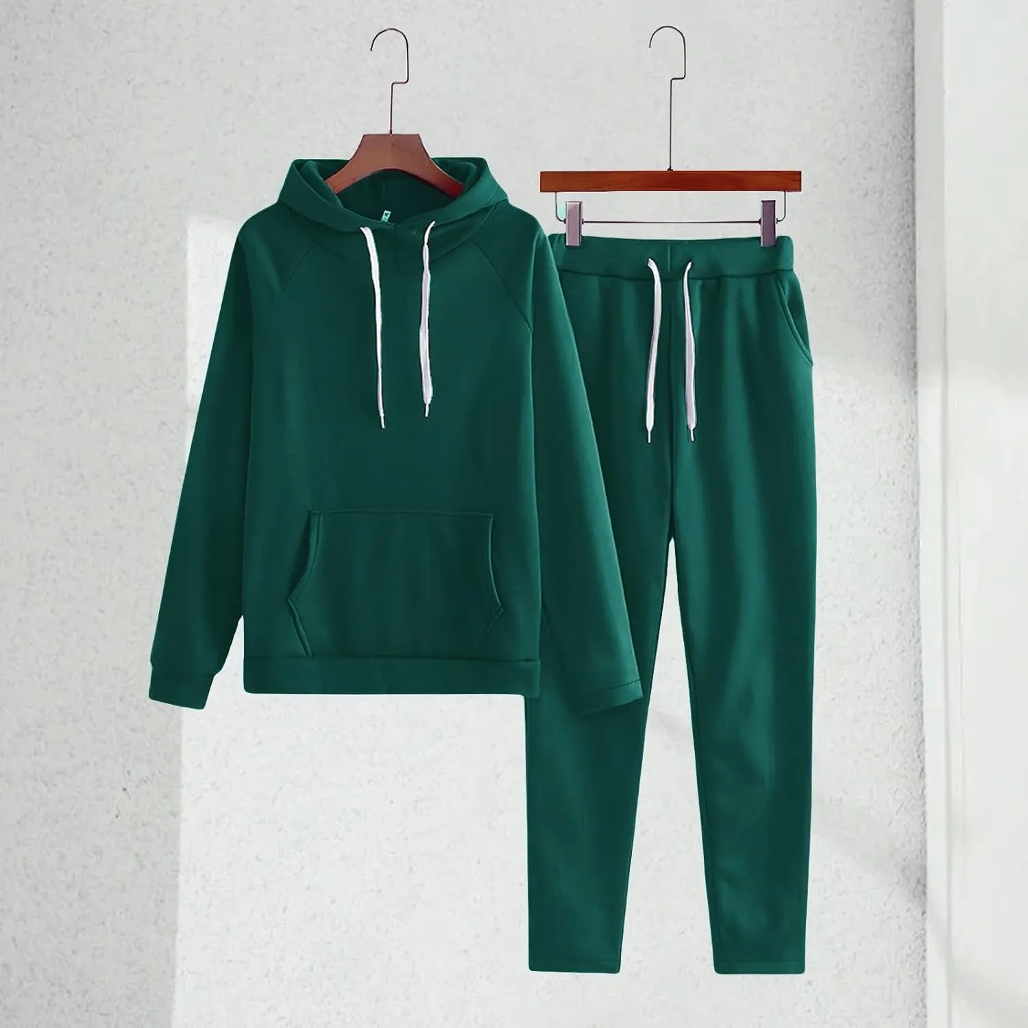 Womens 2 Piece Sweatsuit Trendy Oversize Long Sleeve Hoodie Baggy Pants Lounge Set Solid Athletic Tracksuit