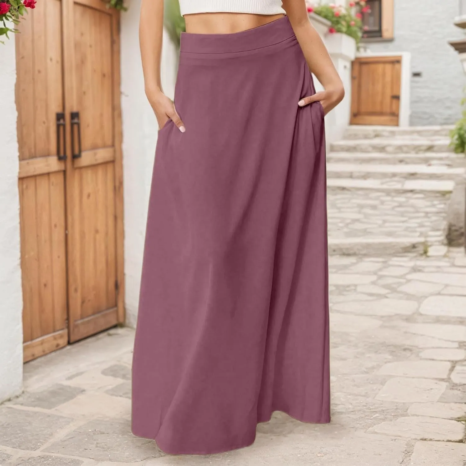 Women's 2025 Bohemian Long Floral Skirts Flowy High Waist Floral Maxi Skirt Summer Regular Trendy Skirts