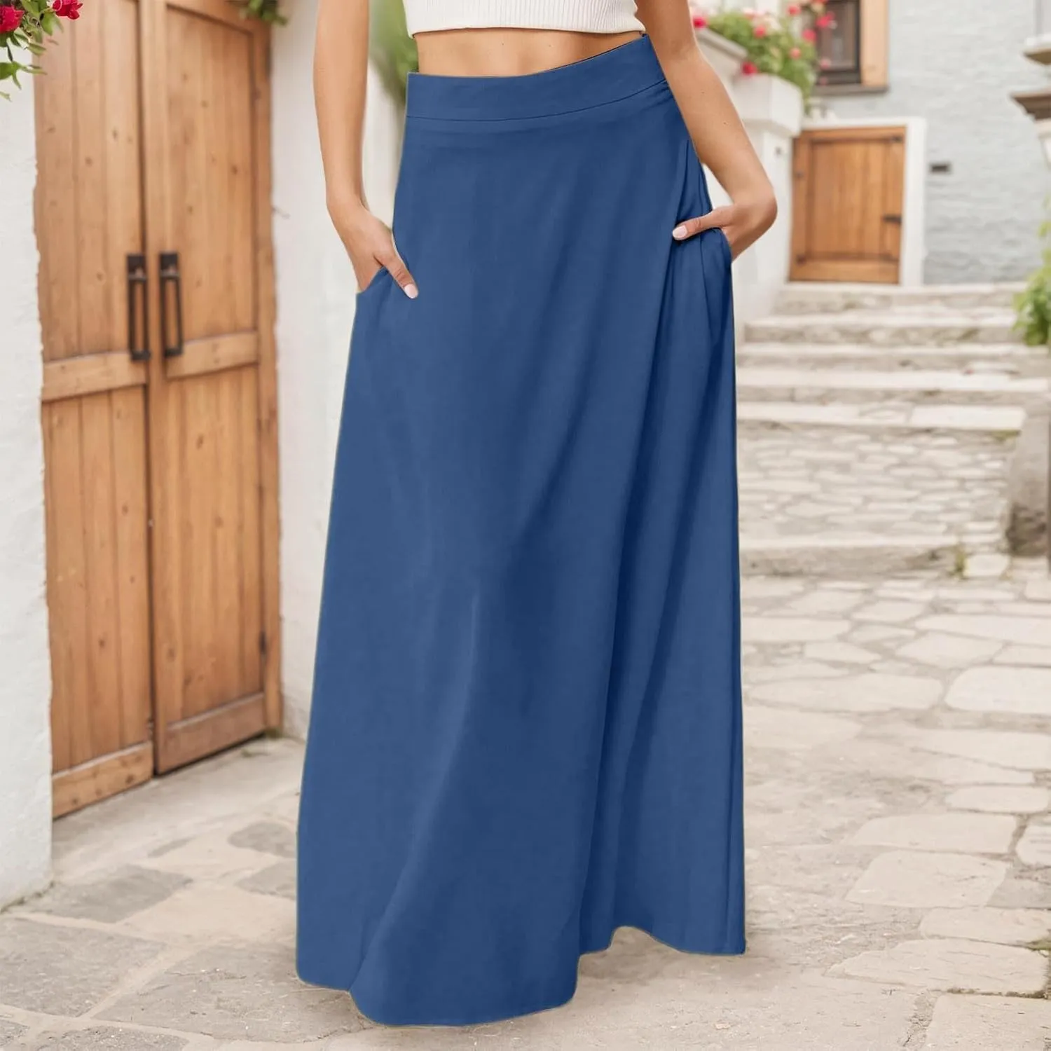 Women's 2025 Bohemian Long Floral Skirts Flowy High Waist Floral Maxi Skirt Summer Regular Trendy Skirts