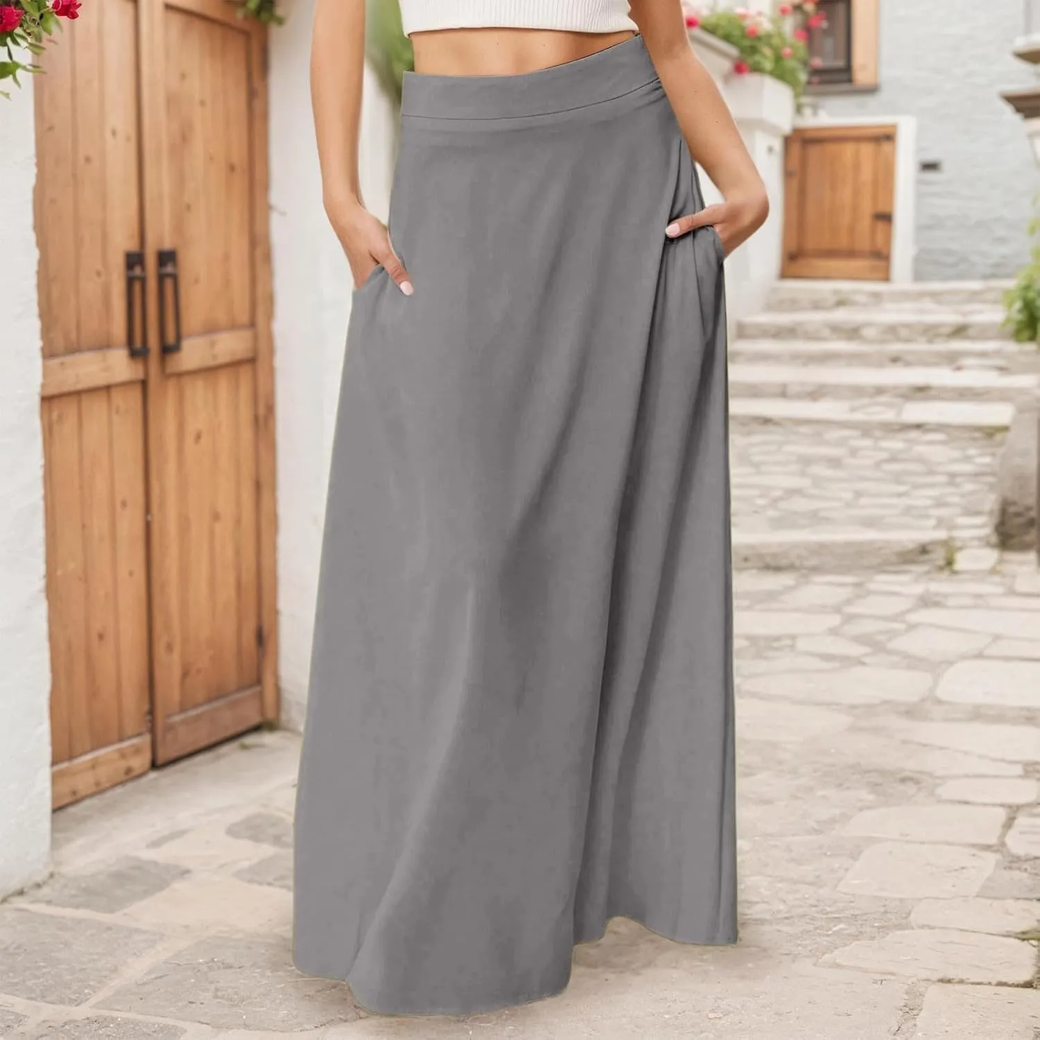 Women's 2025 Bohemian Long Floral Skirts Flowy High Waist Floral Maxi Skirt Summer Regular Trendy Skirts
