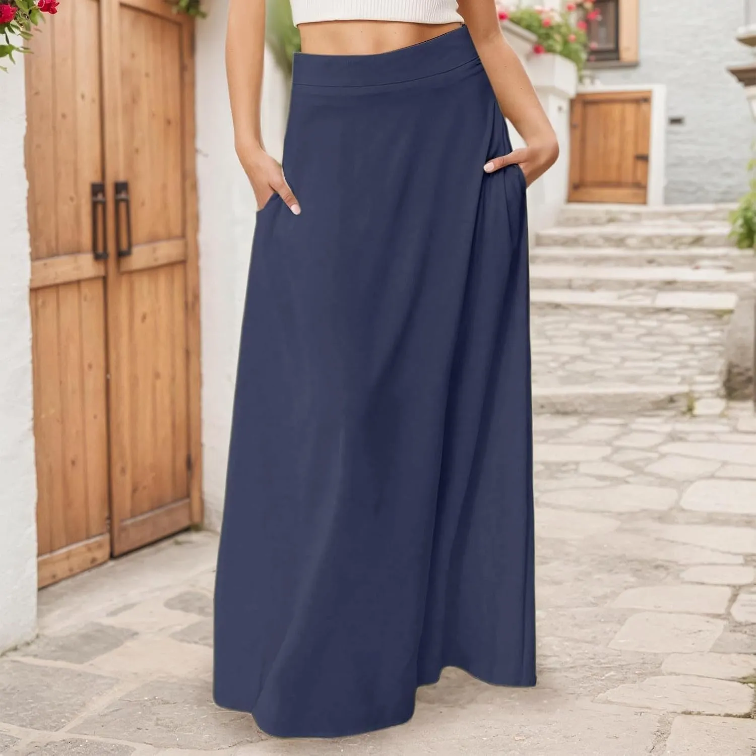 Women's 2025 Bohemian Long Floral Skirts Flowy High Waist Floral Maxi Skirt Summer Regular Trendy Skirts