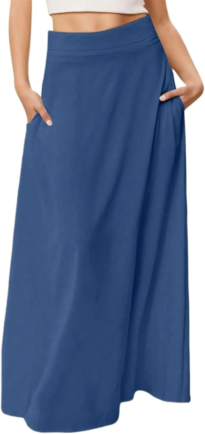 Women's 2025 Bohemian Long Floral Skirts Flowy High Waist Floral Maxi Skirt Summer Regular Trendy Skirts