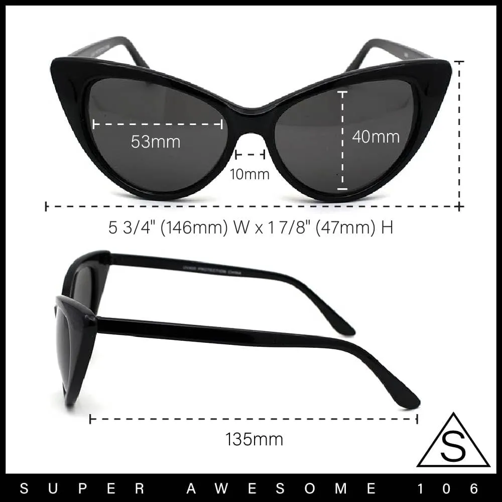 Womens 20s Classic Mod Retro Vintage Style Cat Eye Sunglasses