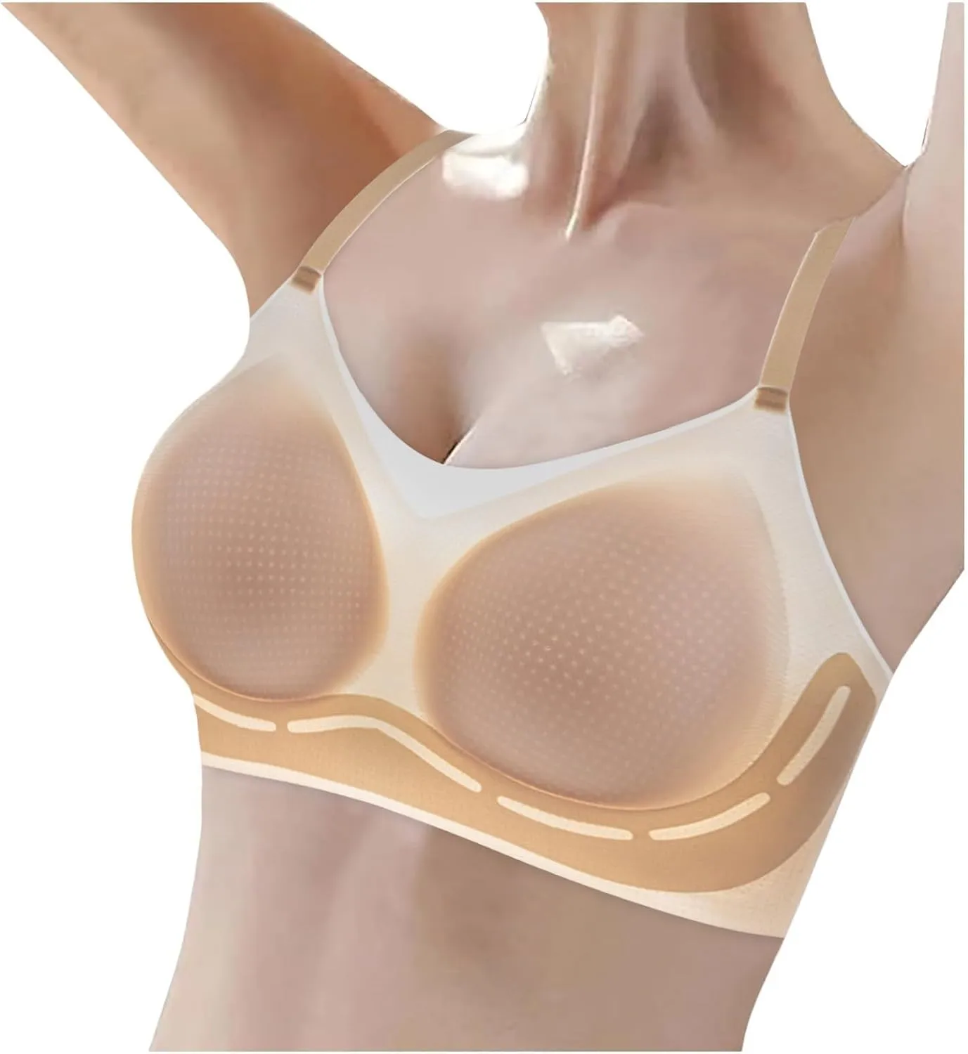 Womens Anti Sagging Bras Ice Silk Breathable Comfort Seamless Push Up Bras for Older Women Wireless Sports Underwear