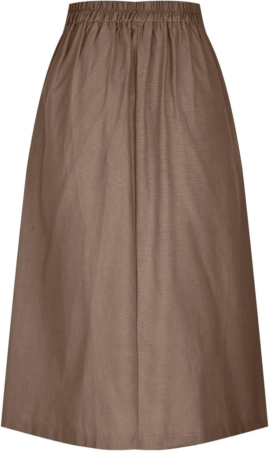 Womens Button Front Flowy Maxi Skirt A Line Cotton Linen Side Slit Summer Casual Loose Fit Pleated Long Skirts