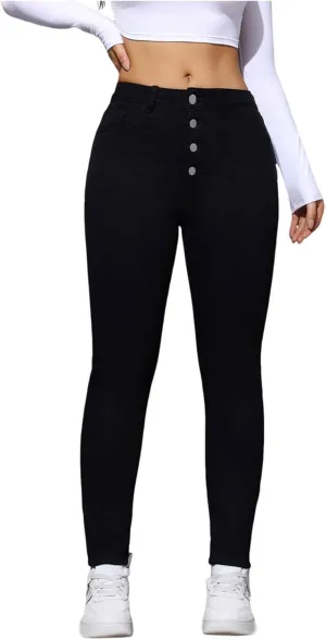 Womens Fleece Lined Jeans High Waisted Thermal Leggings Warm Skinny Denim Pants Stretch Jean Leggings Winter Pants
