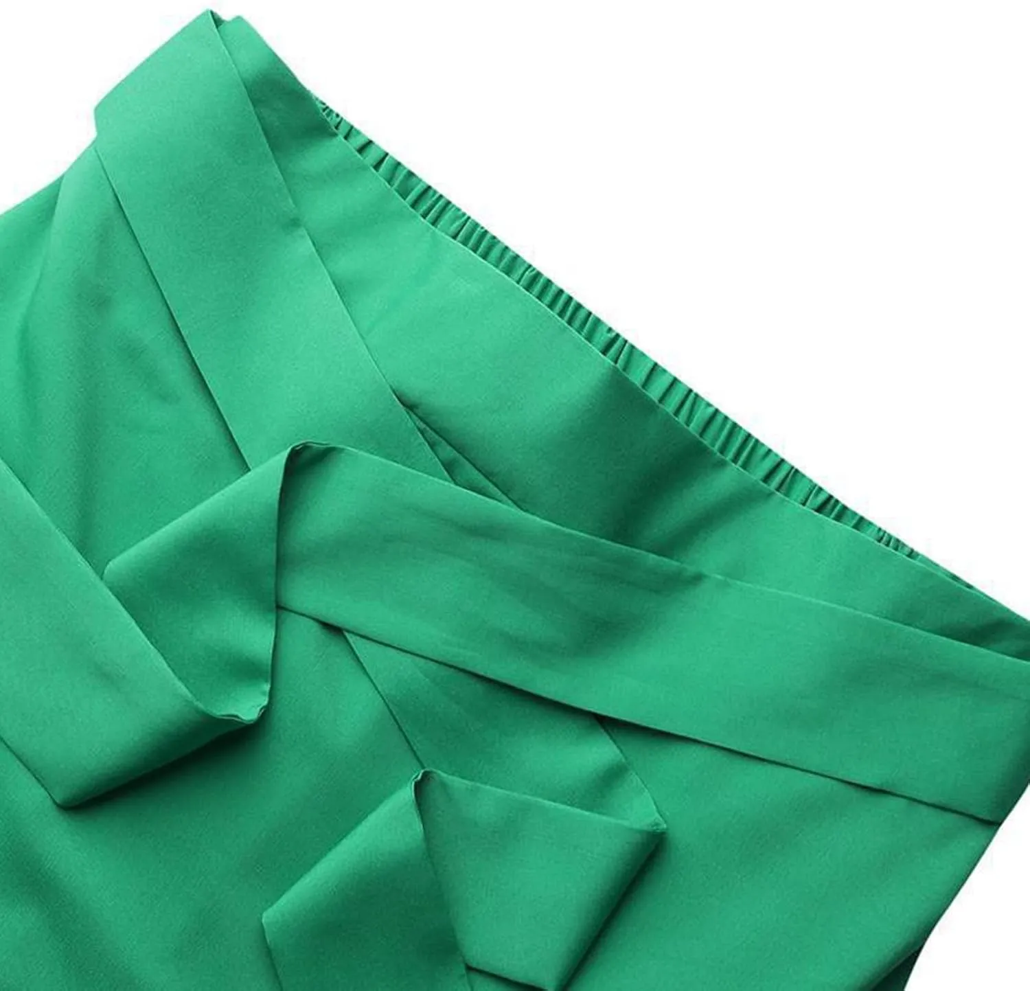 Women's High Waisted Ruffle Skirt Asymmetrical Hem Split Thigh Swing Pleated Drawstring Summer Maxi Long Skirts