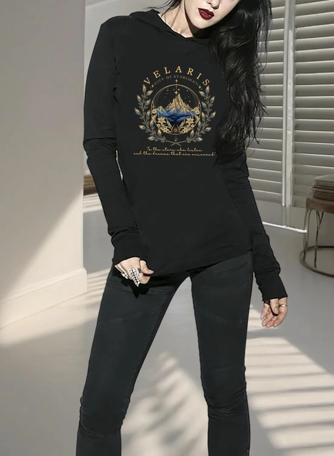 Womens Hoodies Funny Graphic Long Sleeve Shirts Casual Loose Fit Lightweight Pullovers Tops