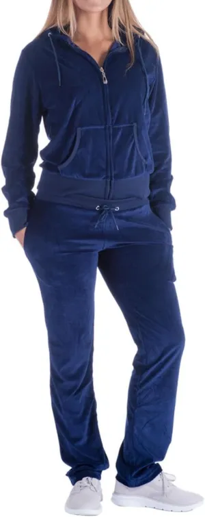 Womens Jogging Suits Sets Running Velour Outfit Zipper Warm Up 2 Pieces Hoodie and Pant Tracksuit