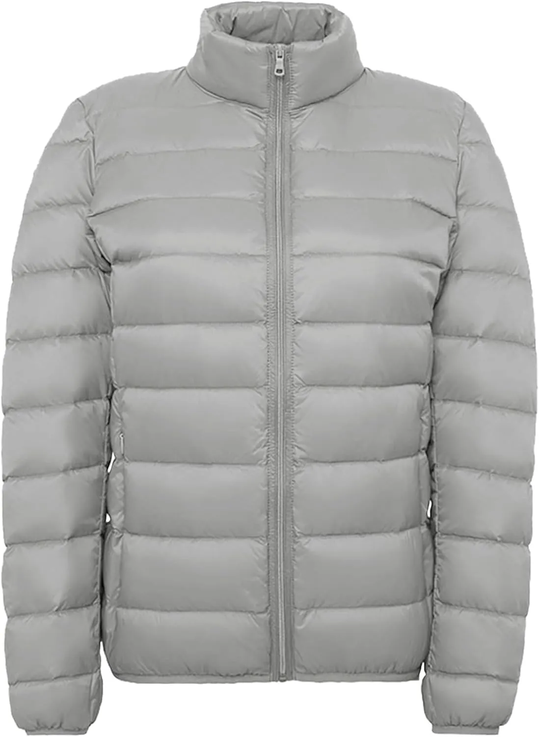 Women's Light Down Jacket 2023 Classic Style Stand-Up Puffer Solid Color Thermal Coat Dressy Casual Comfort Packable Jacket