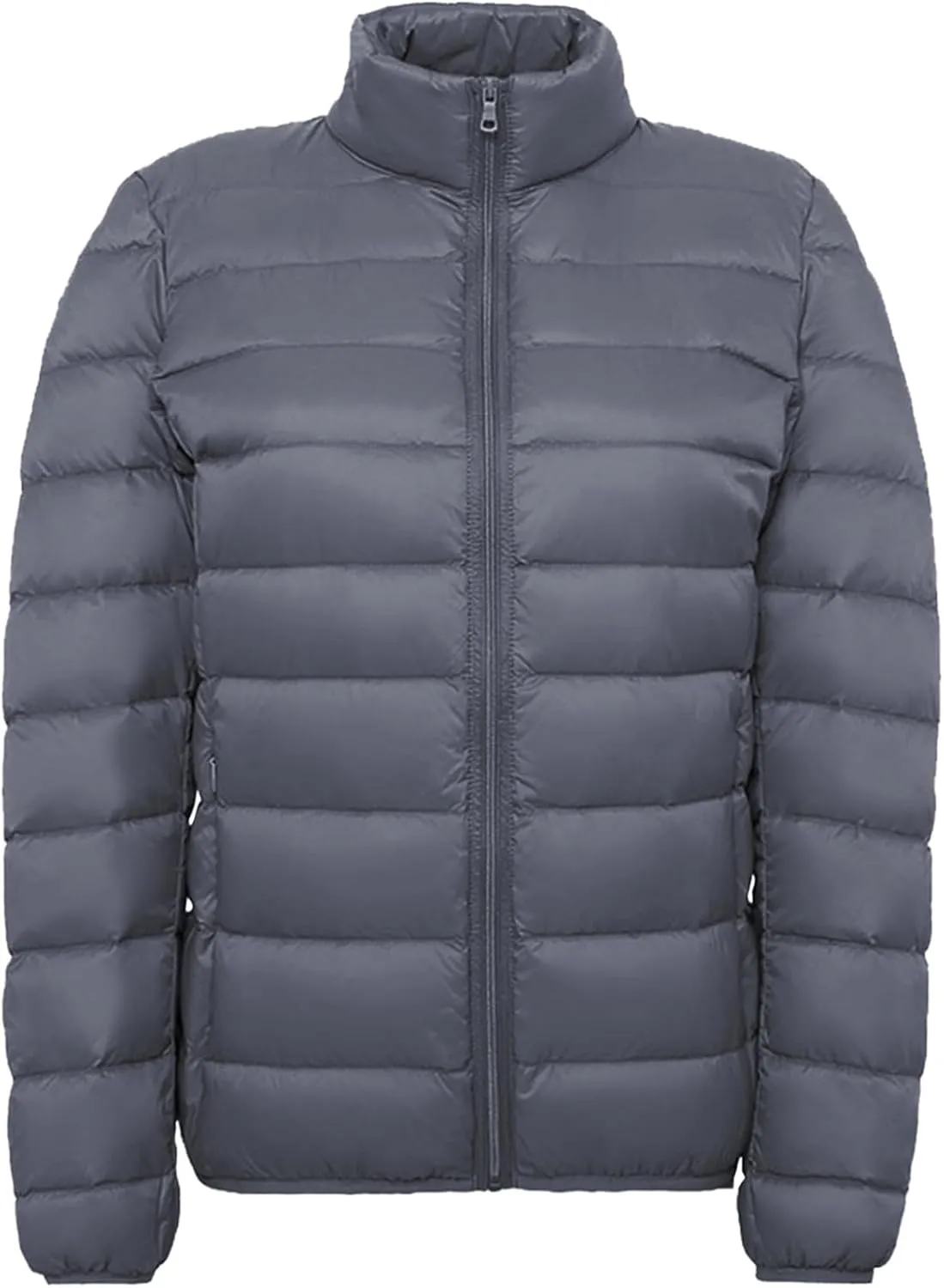 Women's Light Down Jacket 2023 Classic Style Stand-Up Puffer Solid Color Thermal Coat Dressy Casual Comfort Packable Jacket