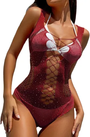 Women's Sexy Underwear Female Sense Hollowed Out Up And Down Two Pieces Of Mesh Lingerie for Women Lace