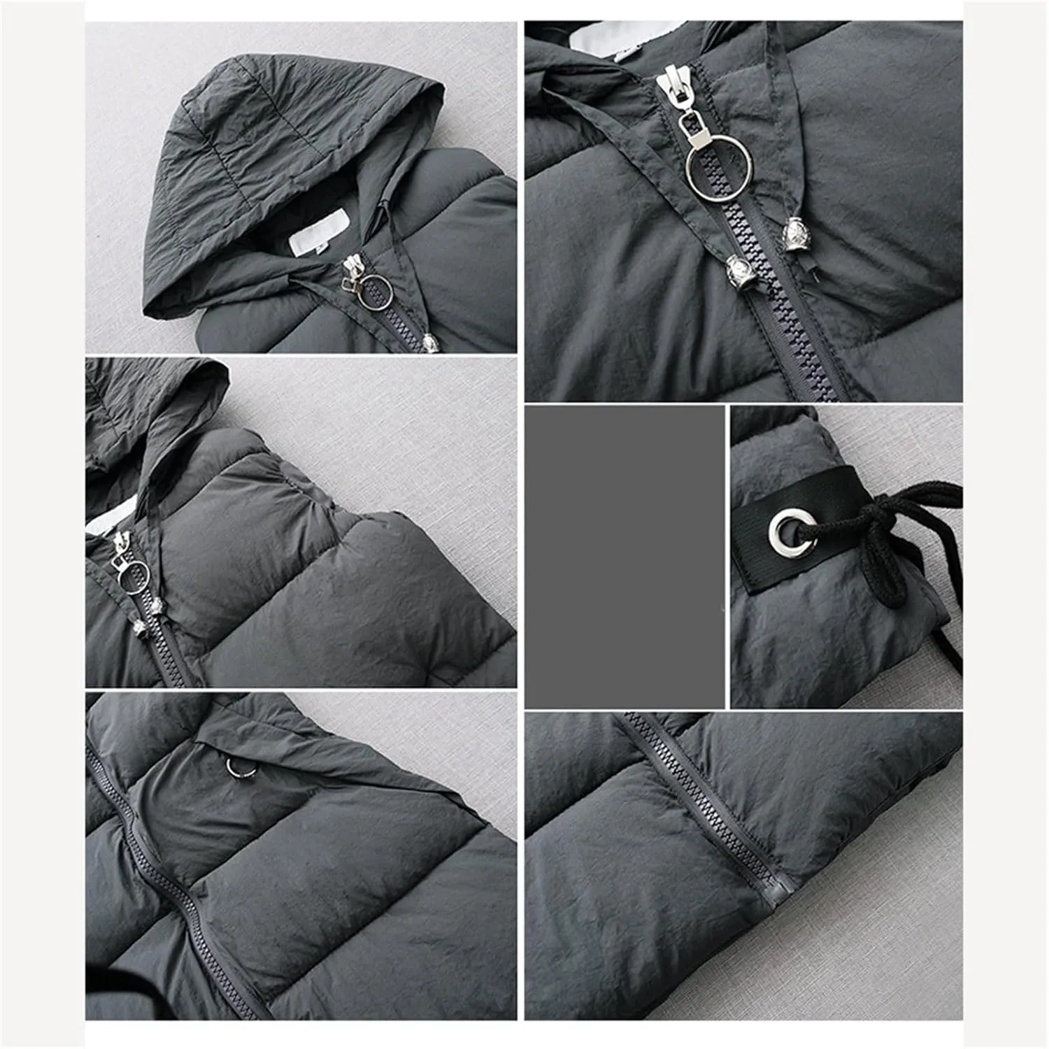 Women's Sleeveless Long Jacket 2023 Fashion Simple Solid Color Puffer Hooded Vest Winter Full-Zipper Packable Down Jackets