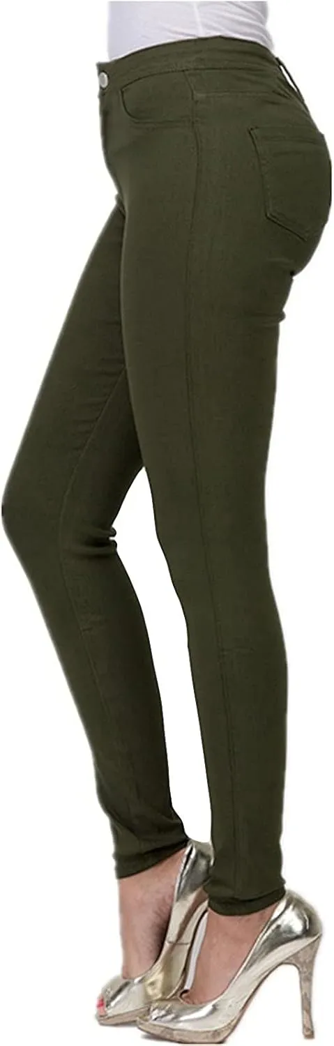 Womens Stretch Jeggings with Pockets Ripped High Waisted Classic Butt Lifting Yoga Leggings Fitted Denim Ankle Jeans
