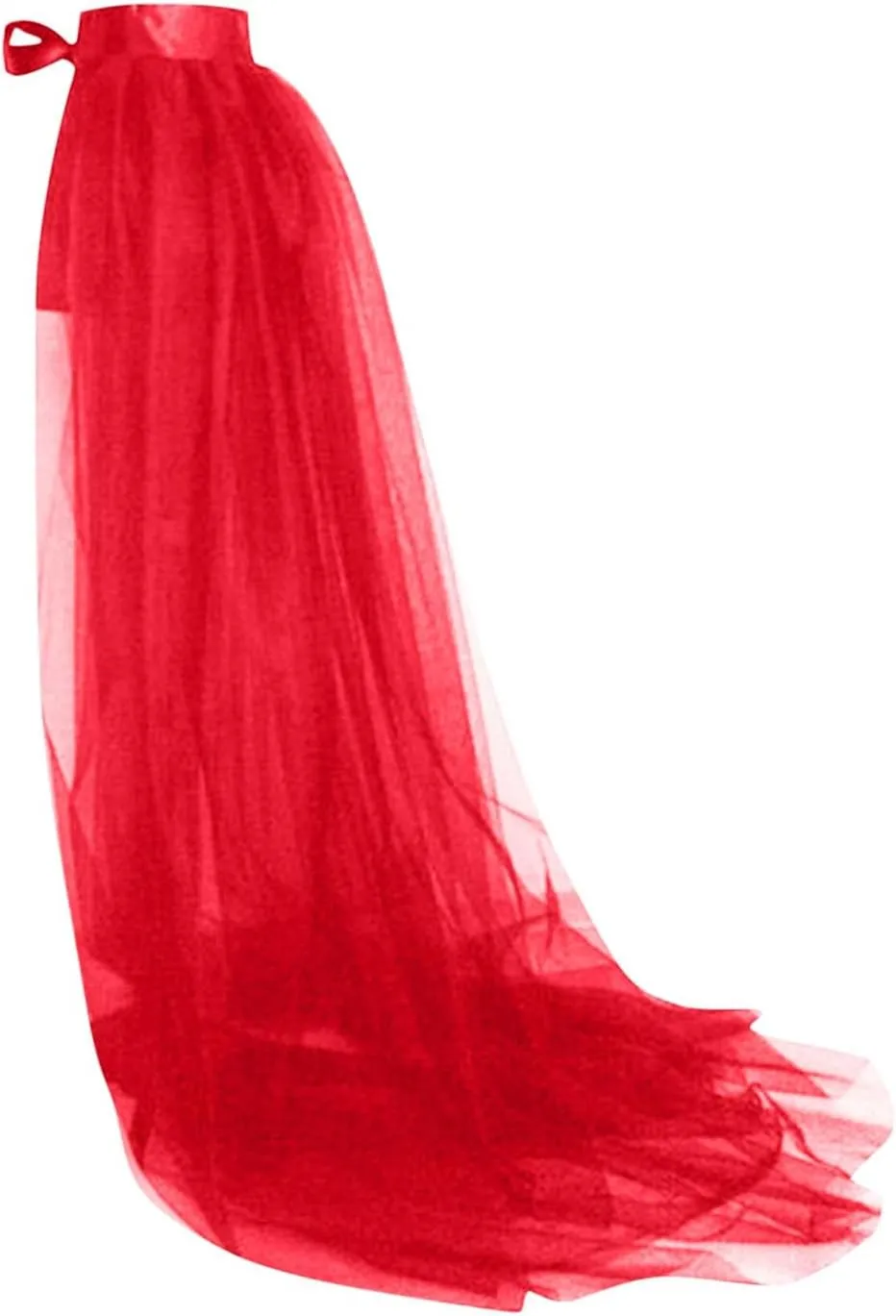 Women's Tulle Tutu Long Skirts Wedding Party Cocktail Prom Skirts Bandage Mesh Maxi Overskirt Overlay Long Bridal Dress