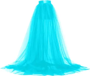 Women's Tulle Tutu Long Skirts Wedding Party Cocktail Prom Skirts Bandage Mesh Maxi Overskirt Overlay Long Bridal Dress