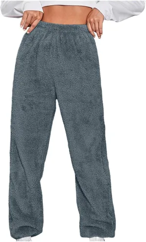 Women's Warm Sherpa Lined Athletic Sweatpants High Waisted Jogger Pants Fleece Lined Winter Thicken Outdoor Long Pants